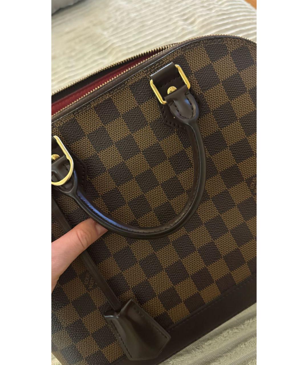 LOUIS VUITTON Коричневая сумка с короткими ручками из канвы, фото 6