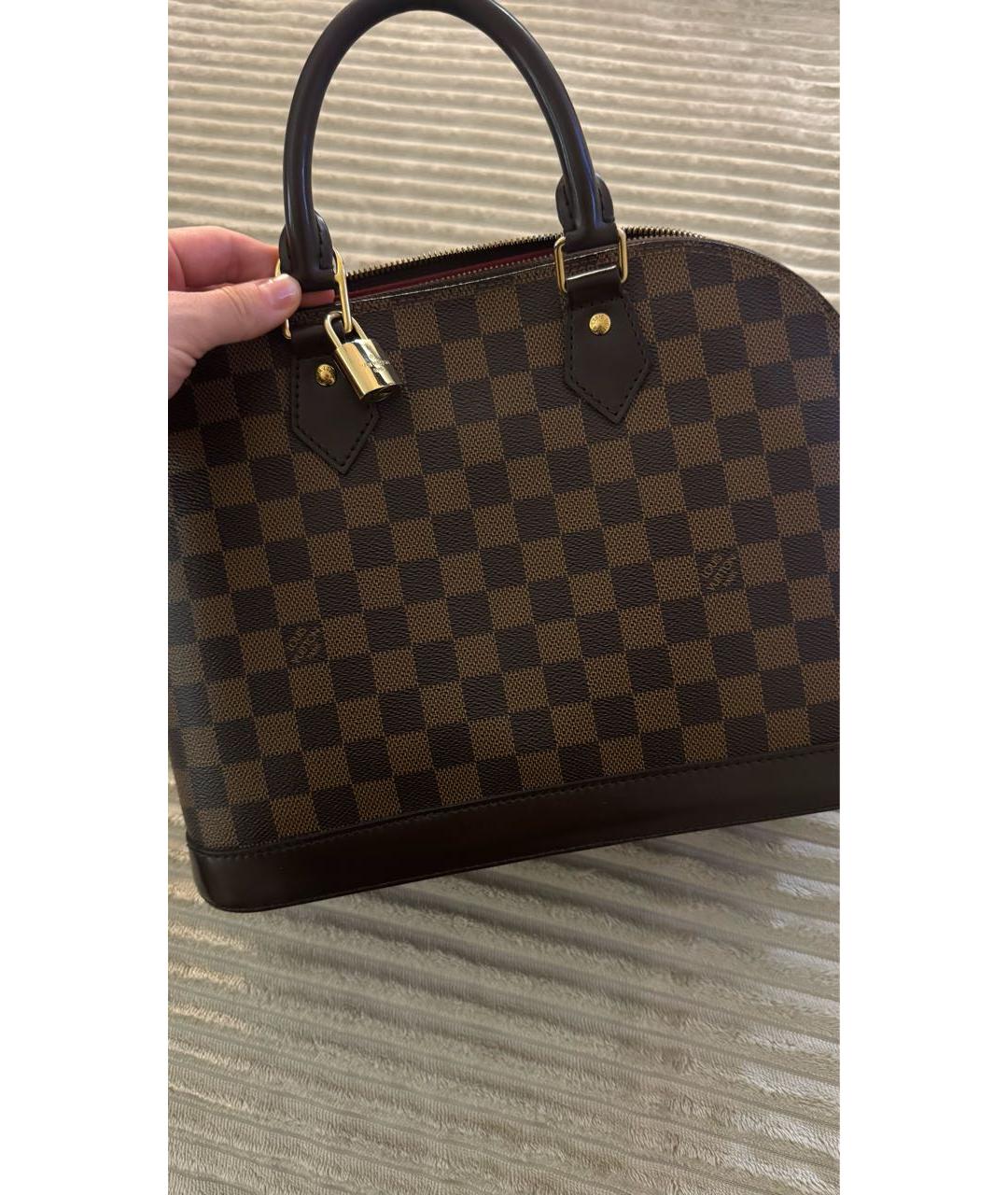 LOUIS VUITTON Коричневая сумка с короткими ручками из канвы, фото 5