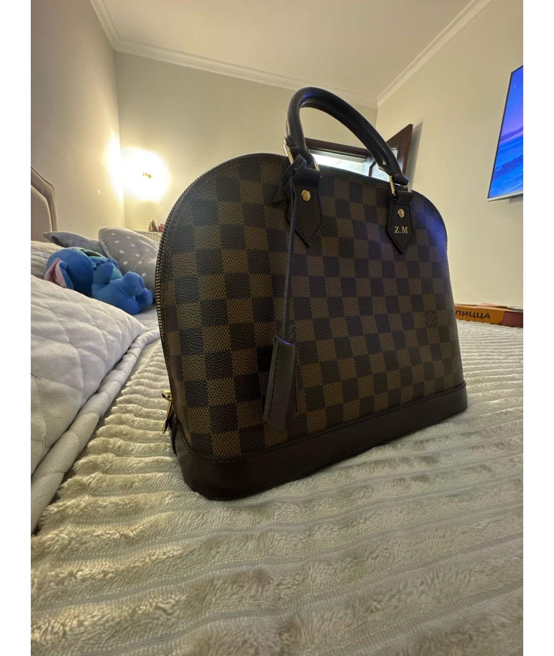 LOUIS VUITTON Коричневая сумка с короткими ручками из канвы, фото 2