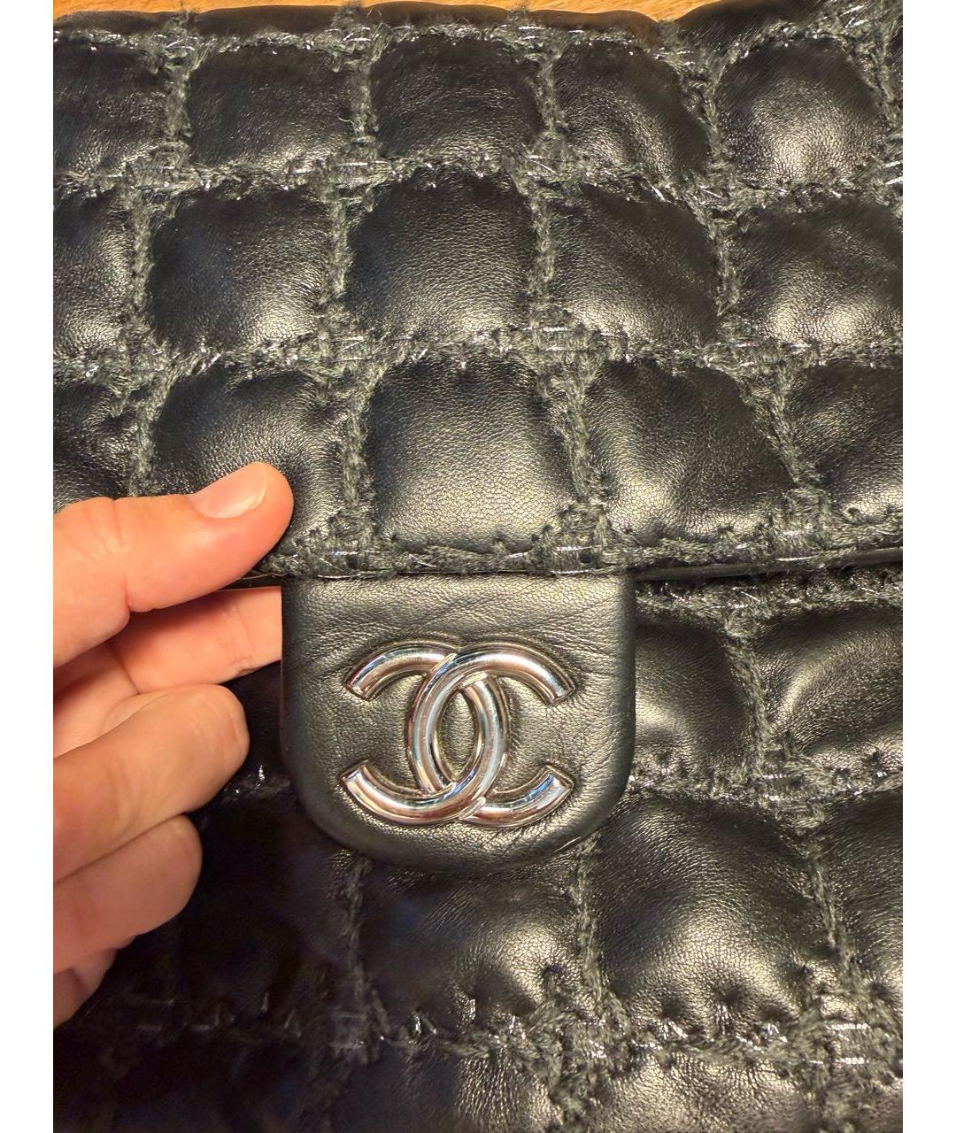CHANEL Черная кожаная сумка через плечо, фото 2