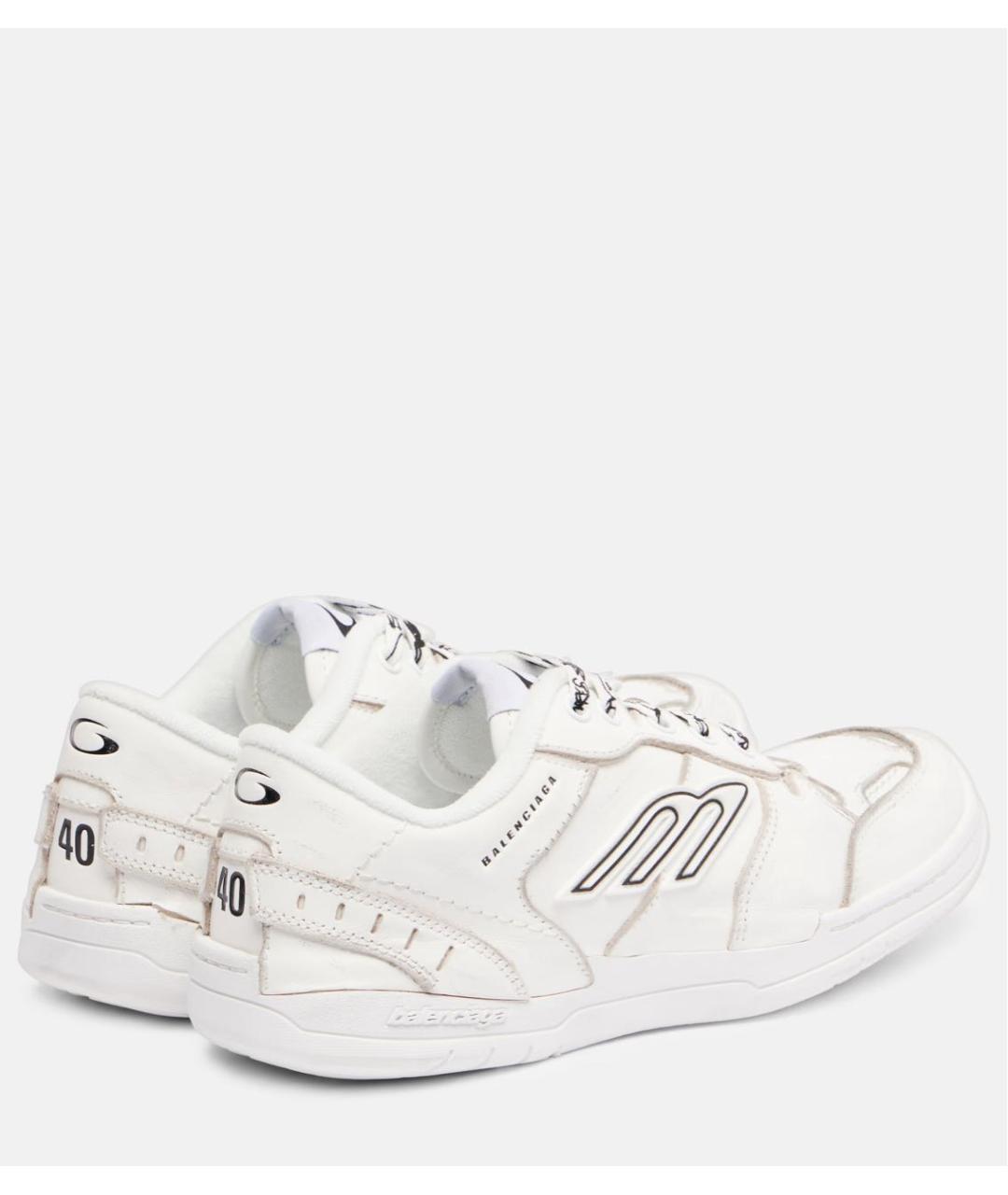 BALENCIAGA Белые кожаные кроссовки, фото 6