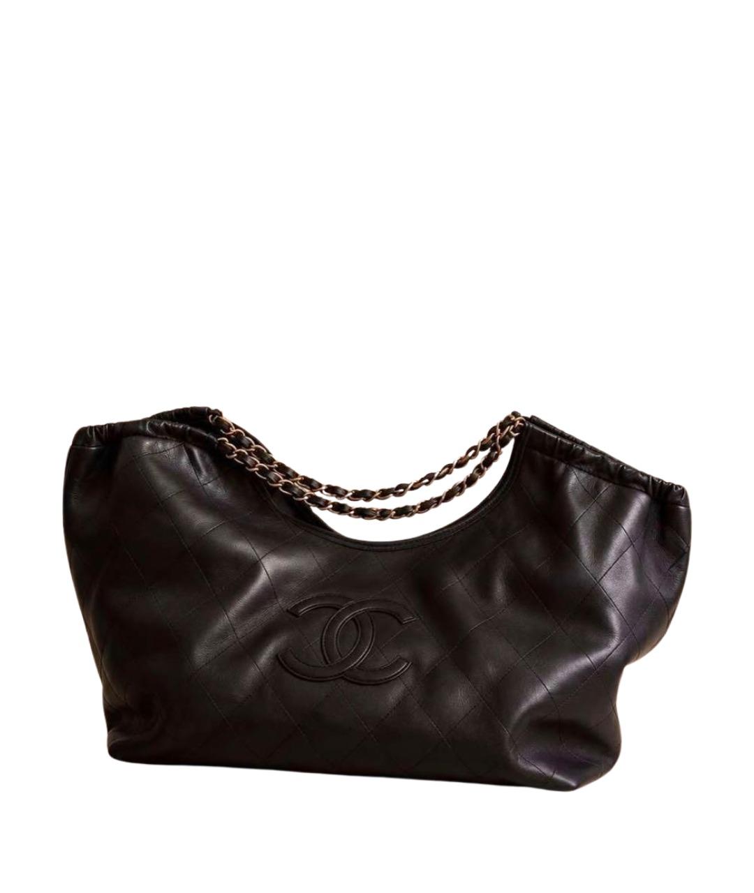 CHANEL Черная кожаная сумка тоут, фото 1