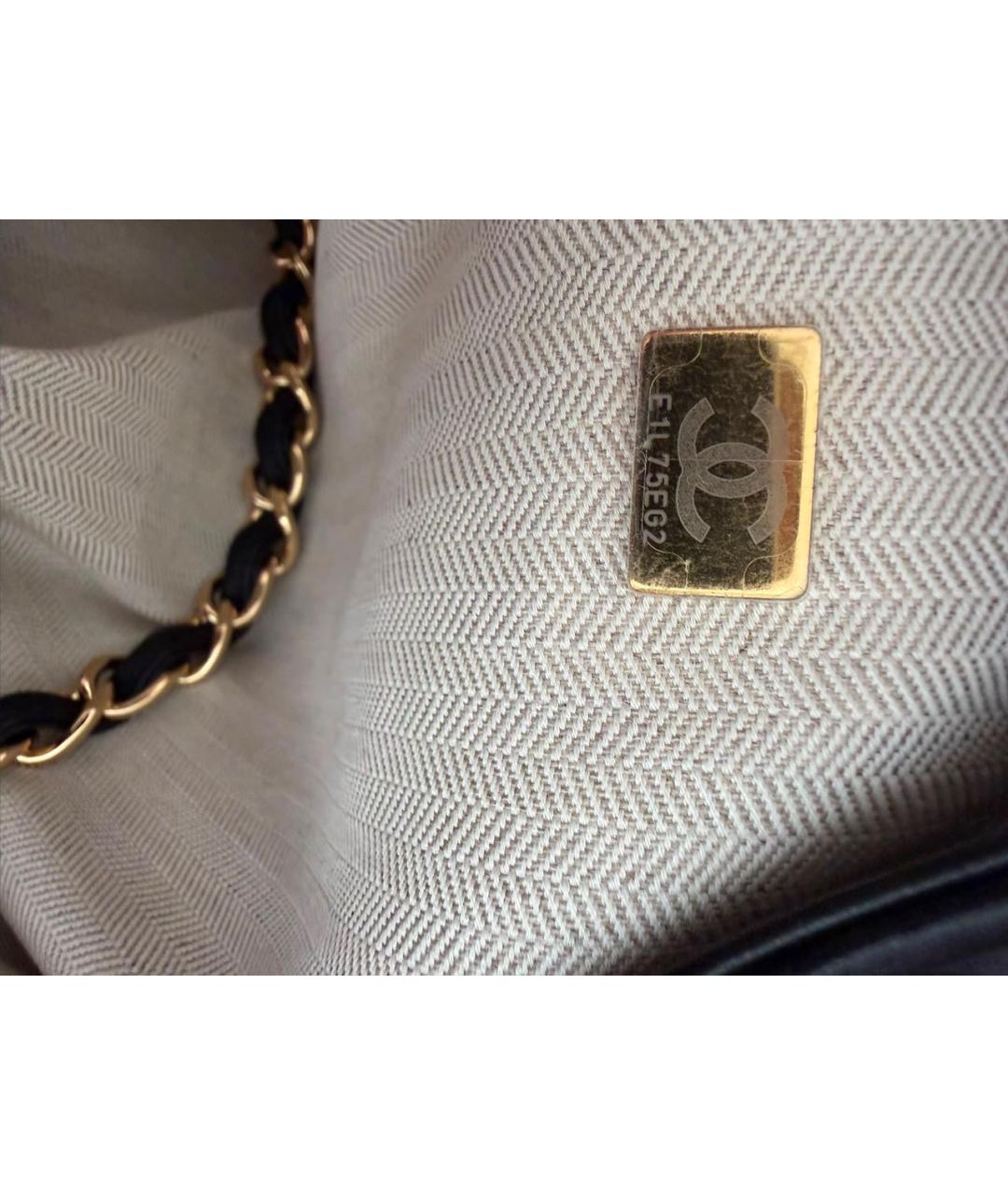 CHANEL Черная кожаная сумка тоут, фото 8