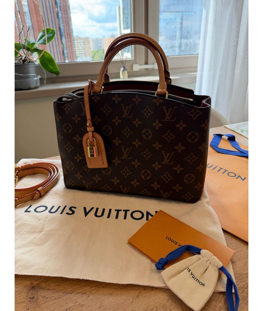 LOUIS VUITTON Коричневая сумка тоут из канвы, фото 8