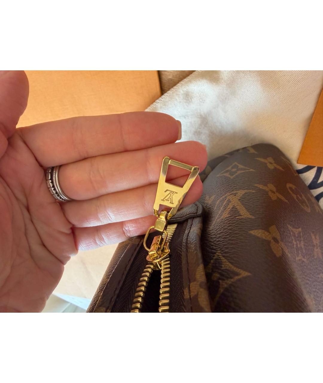 LOUIS VUITTON Коричневая сумка тоут из канвы, фото 4
