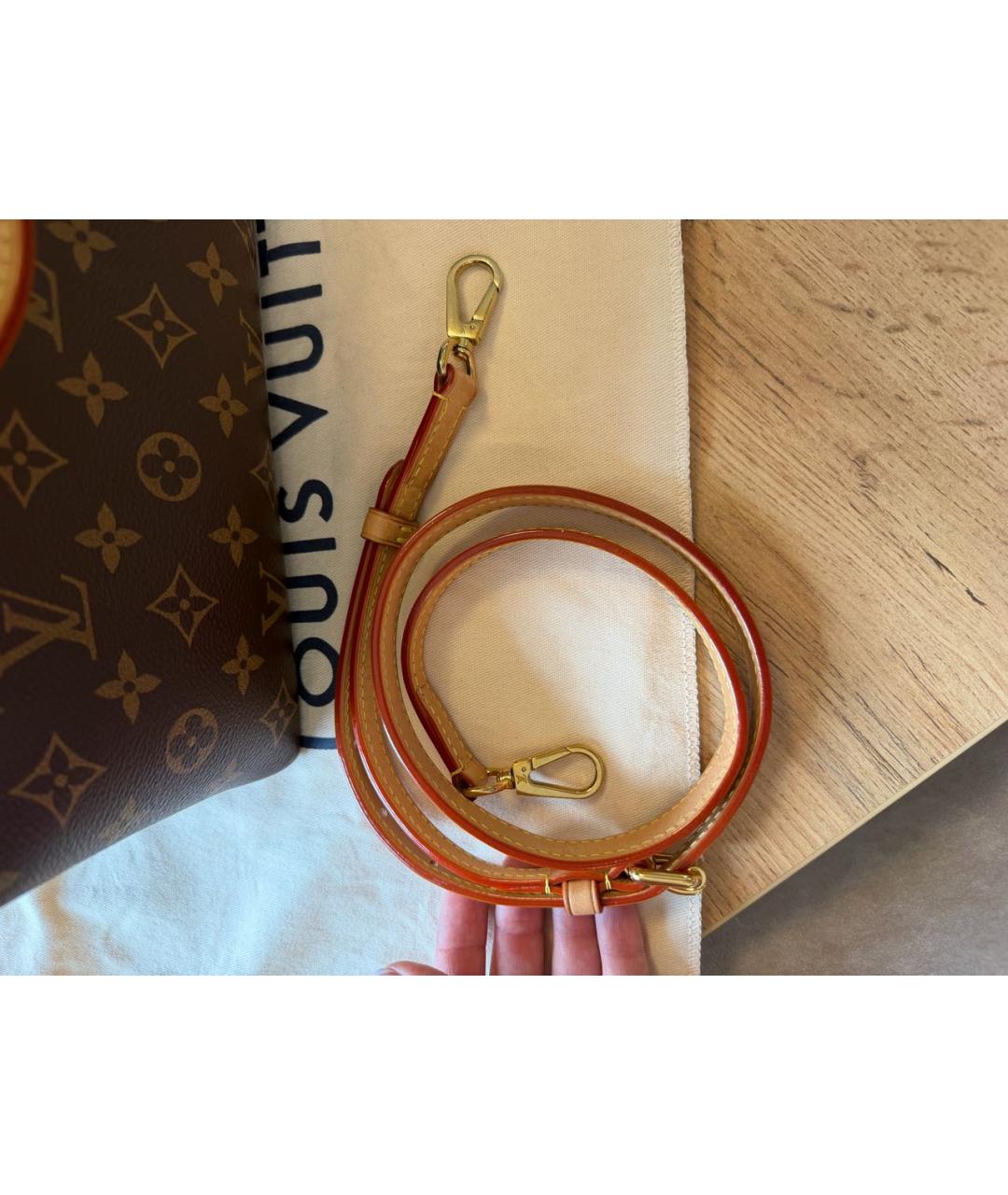 LOUIS VUITTON Коричневая сумка тоут из канвы, фото 5