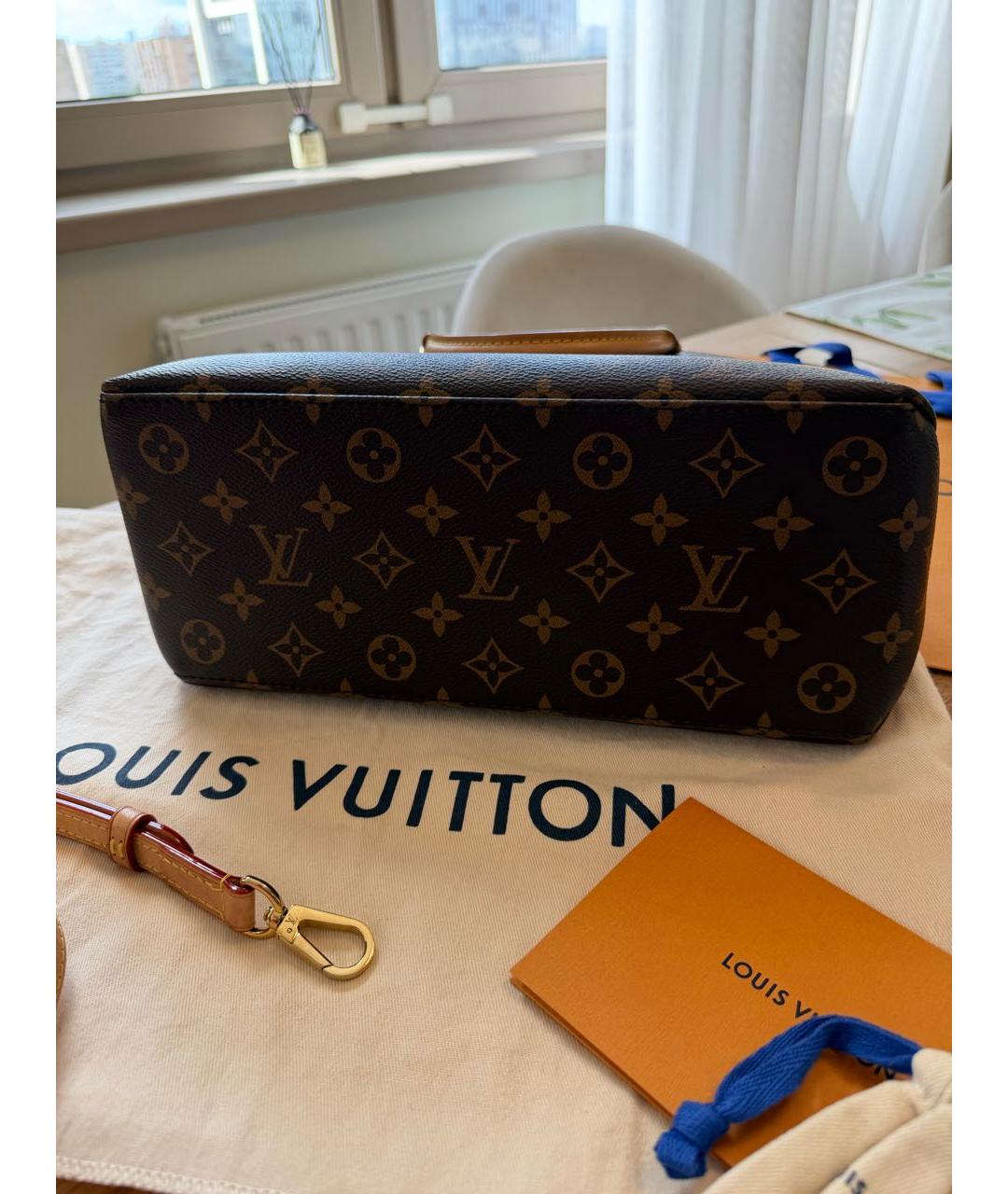 LOUIS VUITTON Коричневая сумка тоут из канвы, фото 6