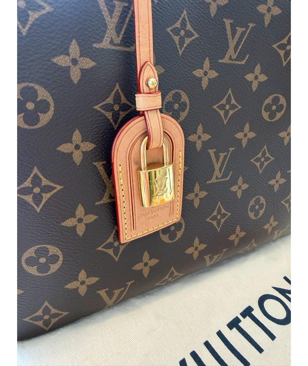 LOUIS VUITTON Коричневая сумка тоут из канвы, фото 3