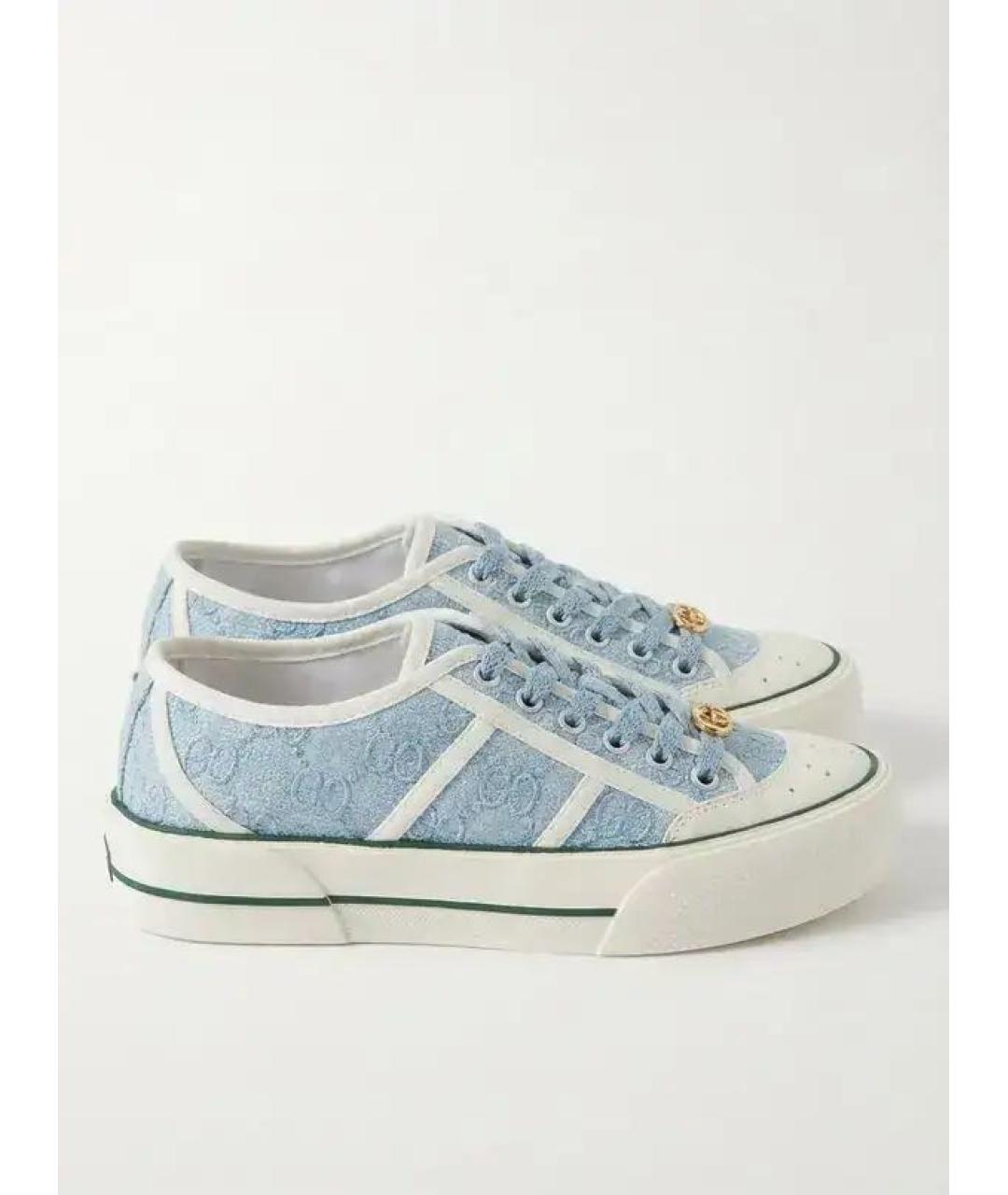 GUCCI Голубые кеды, фото 2