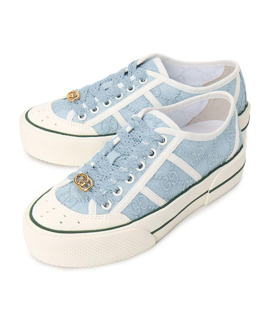 GUCCI Голубые кеды, фото 3