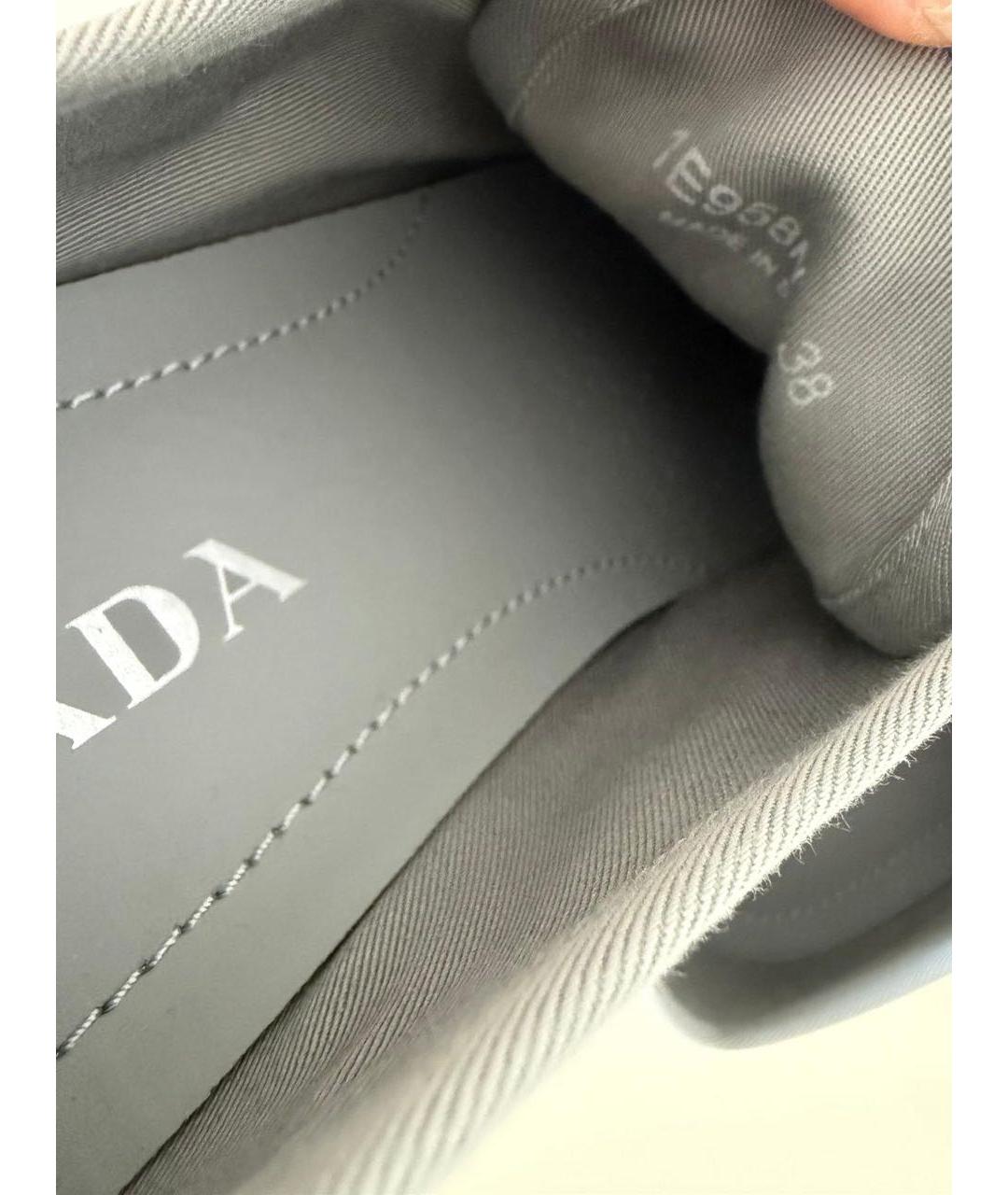 PRADA Серые текстильные кеды, фото 7