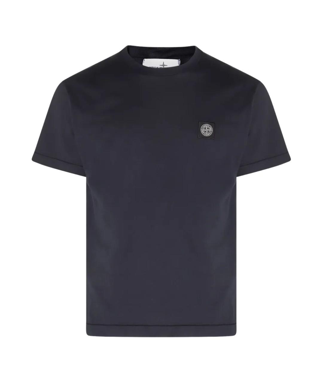 STONE ISLAND Синяя хлопковая футболка, фото 1