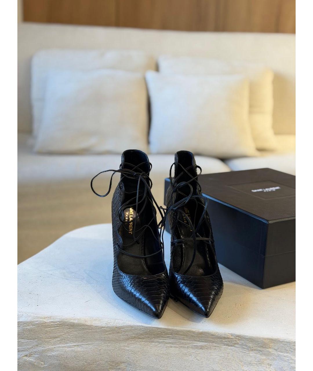 SAINT LAURENT Черные кожаные туфли, фото 4
