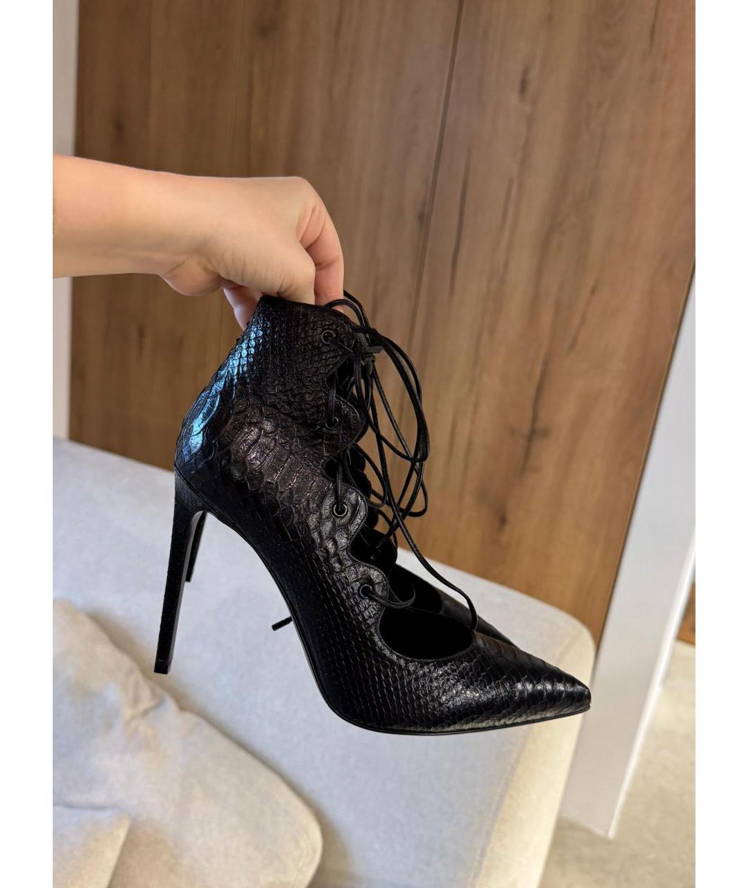 SAINT LAURENT Черные кожаные туфли, фото 6