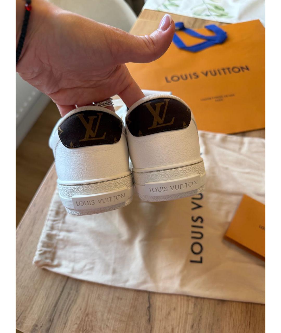 LOUIS VUITTON Белые кожаные кроссовки, фото 4