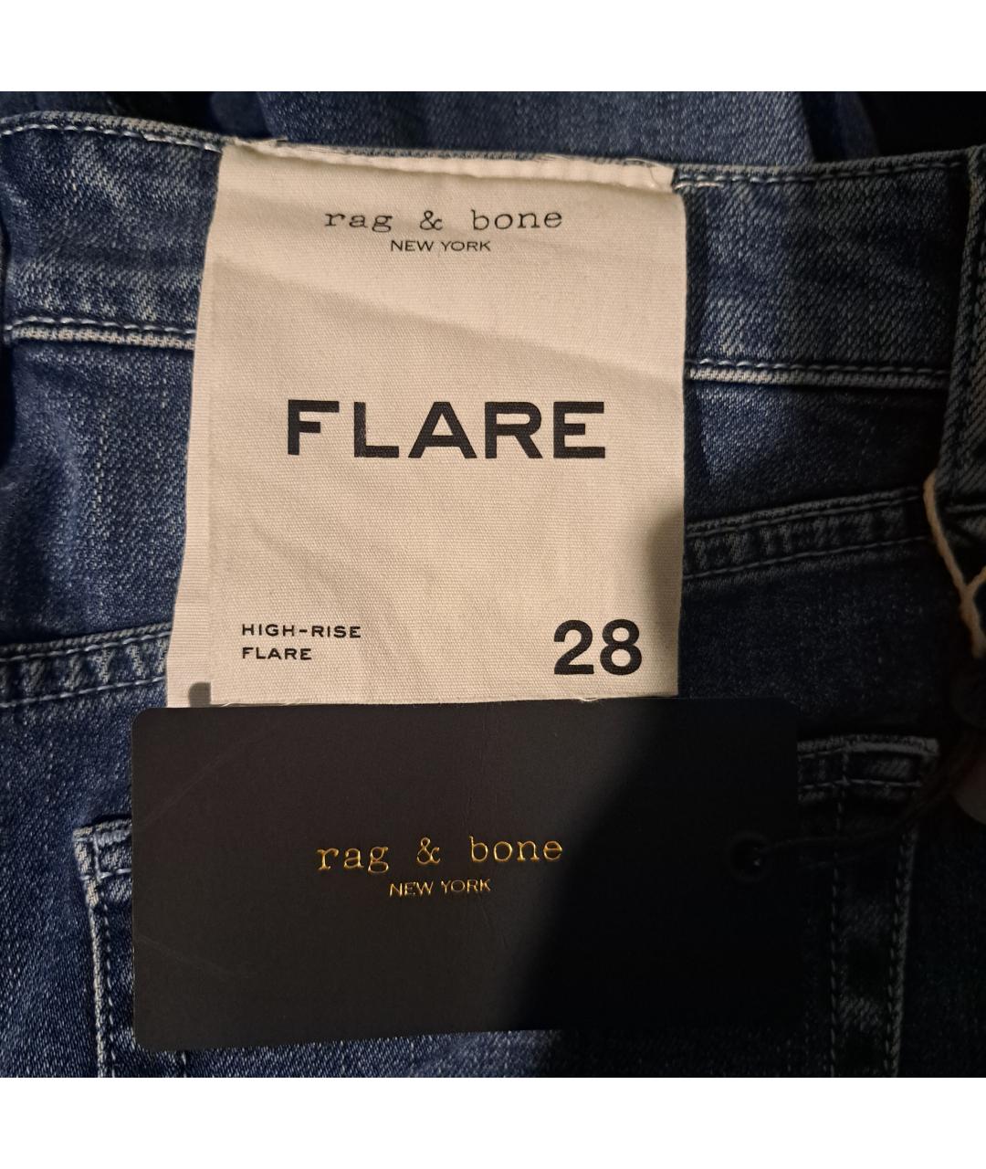 RAG & BONE Голубые хлопковые джинсы клеш, фото 7