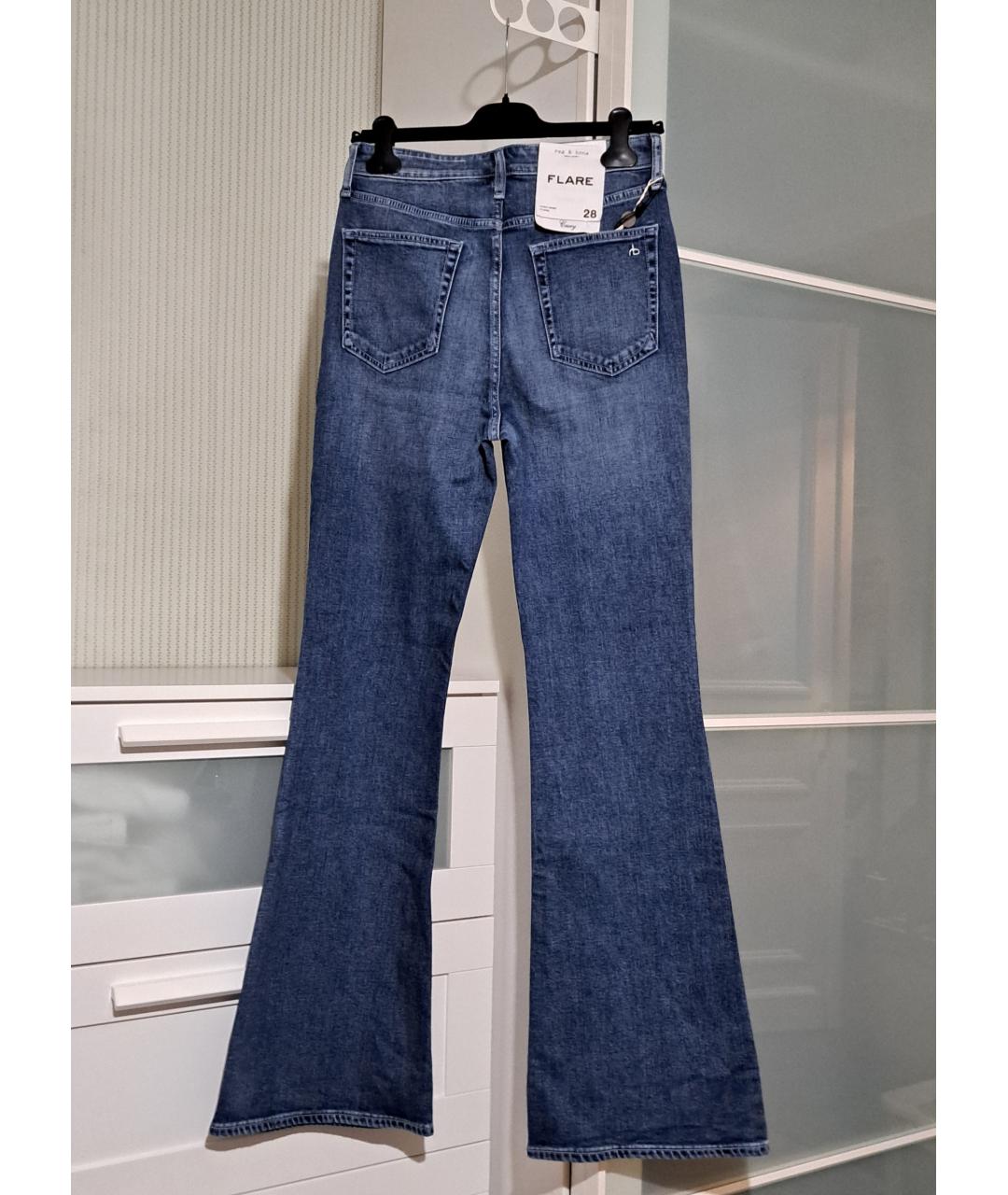 RAG & BONE Голубые хлопковые джинсы клеш, фото 6