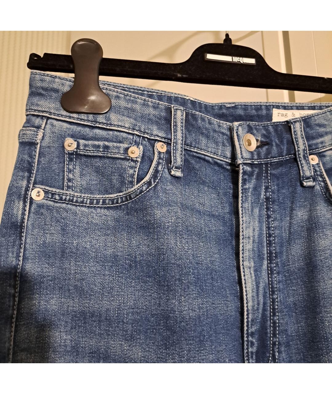 RAG & BONE Голубые хлопковые джинсы клеш, фото 4
