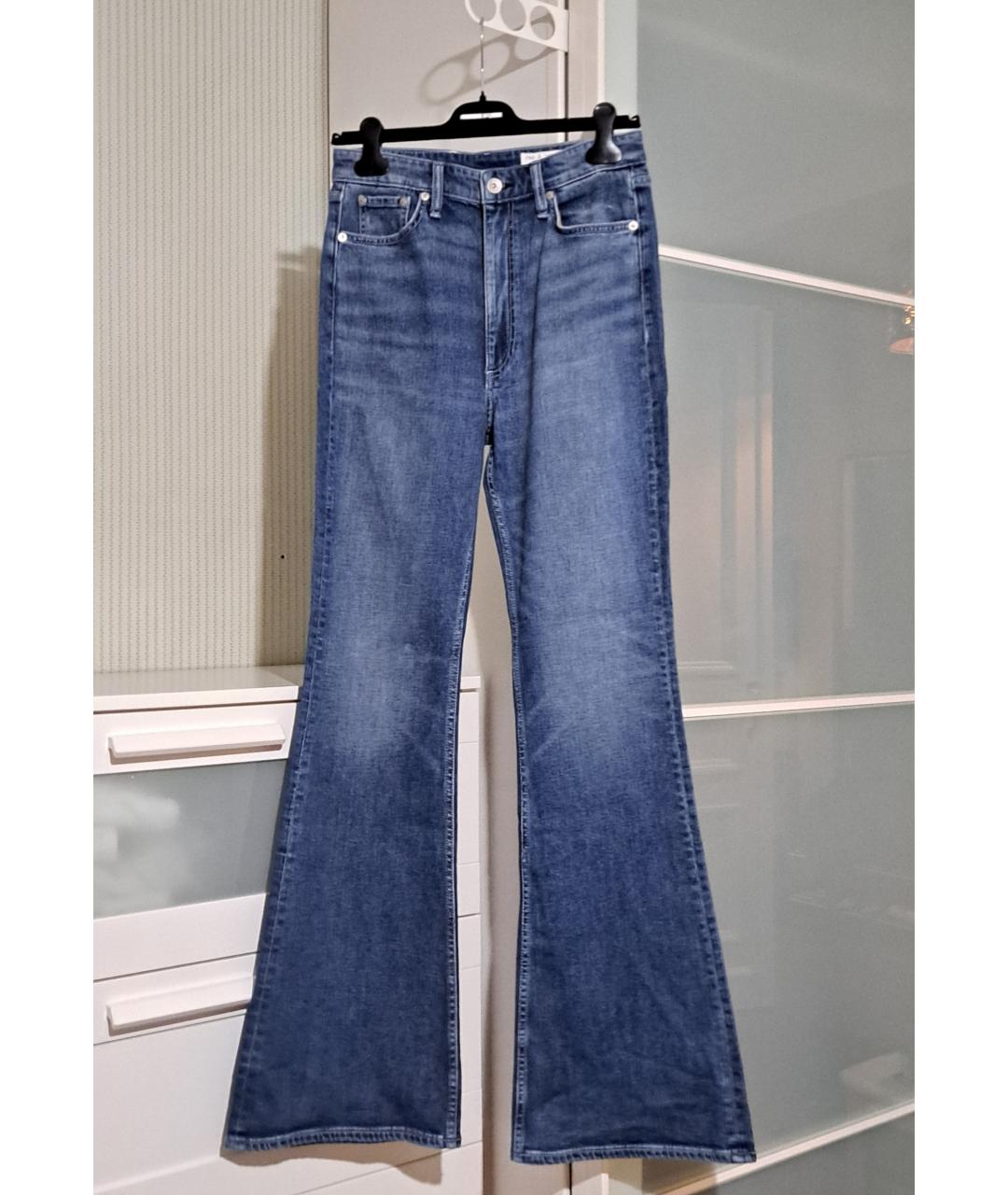 RAG & BONE Голубые хлопковые джинсы клеш, фото 5