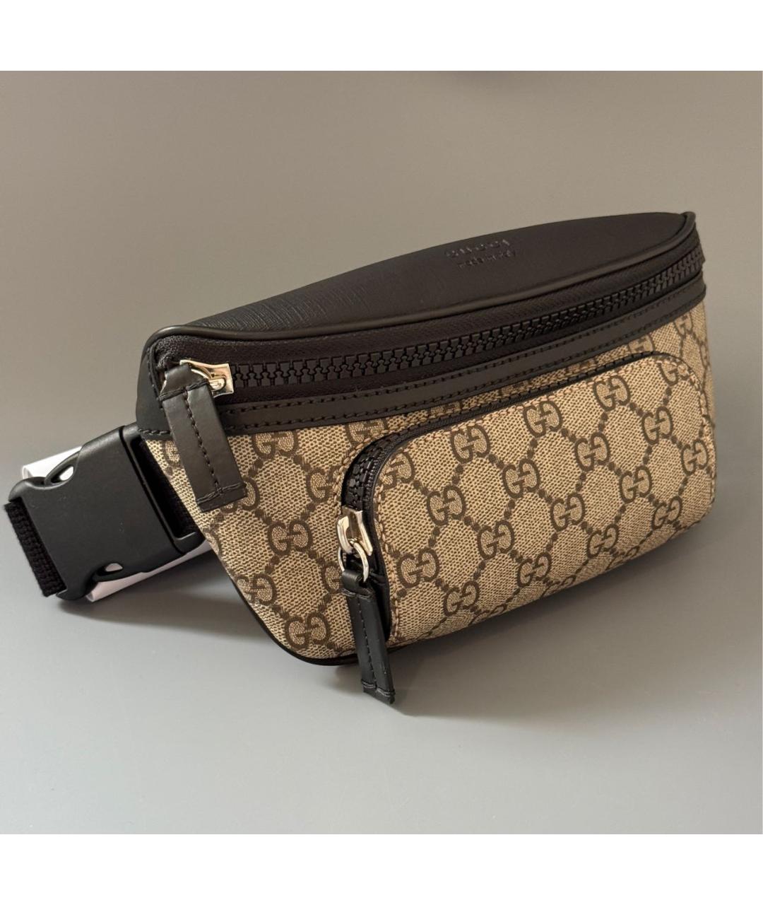 GUCCI Бежевая поясная сумка из канвы, фото 7