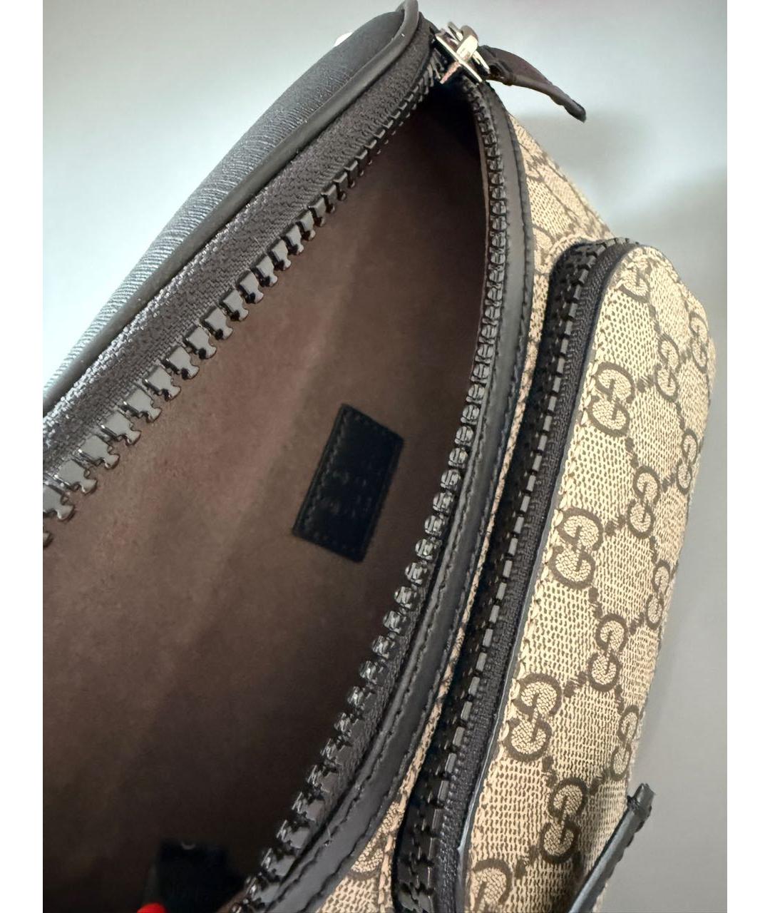 GUCCI Бежевая поясная сумка из канвы, фото 8