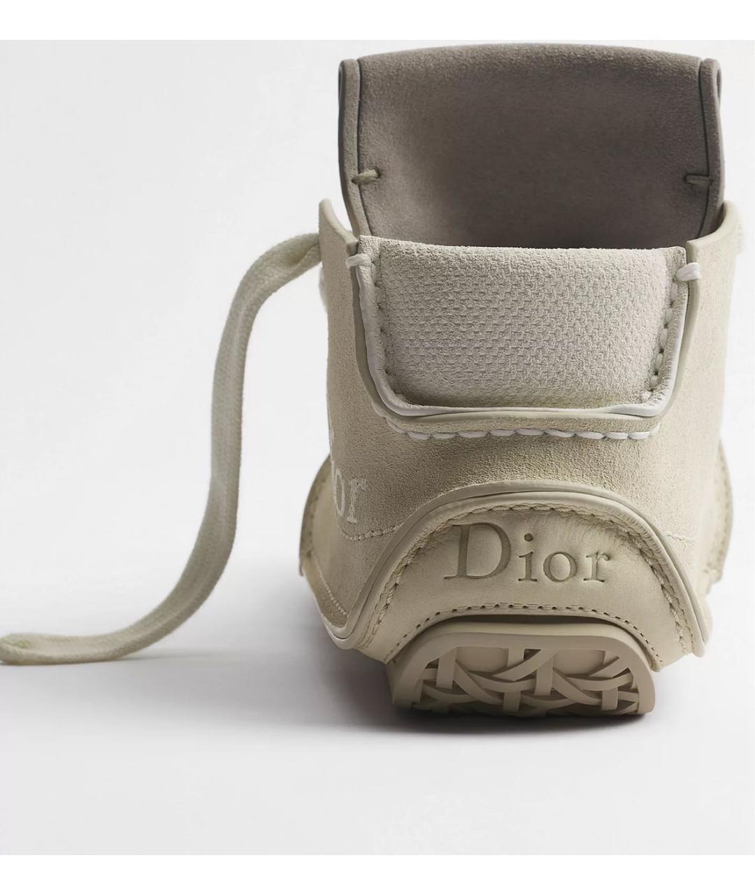 CHRISTIAN DIOR Бежевые бархатные кеды, фото 3