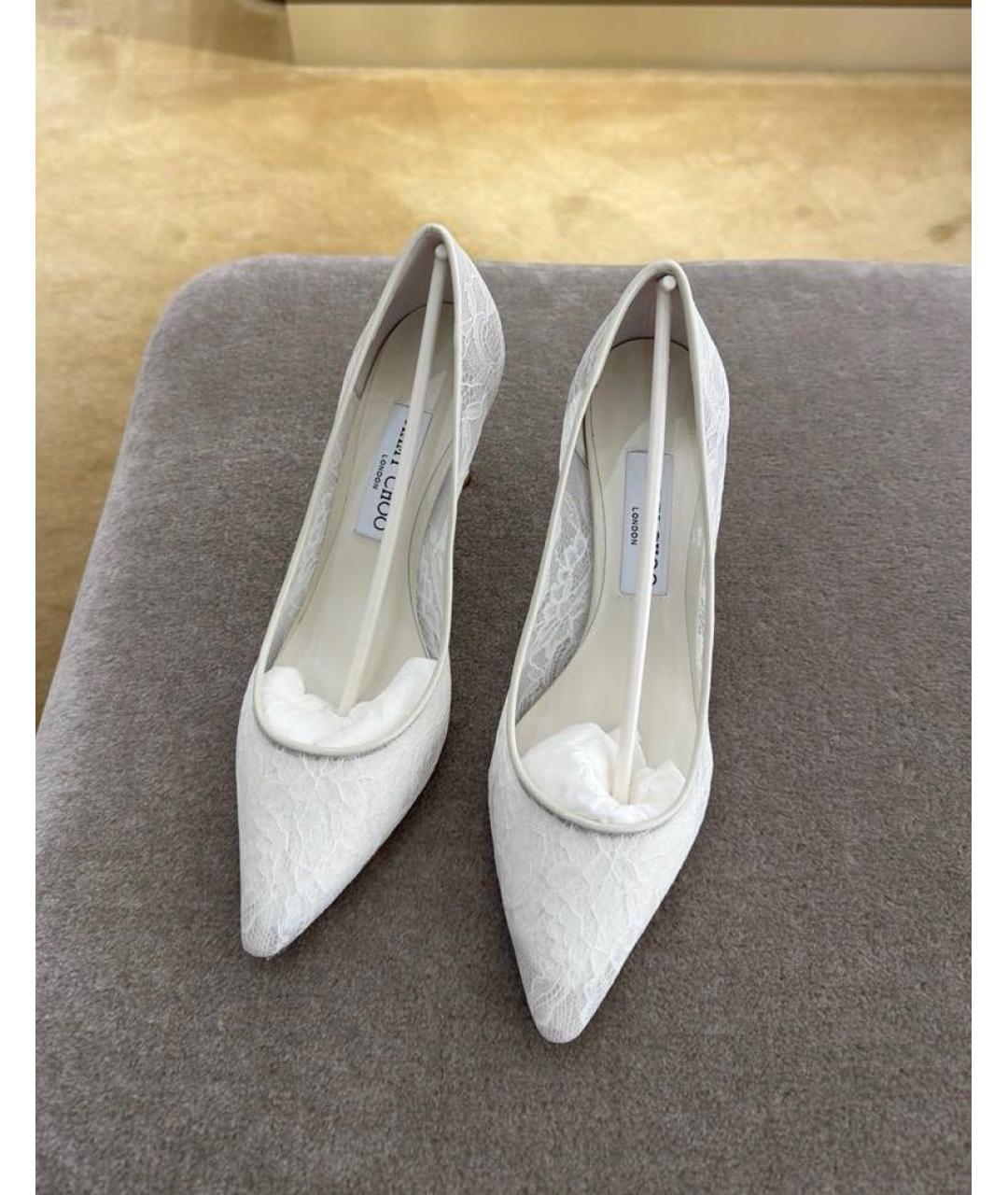 JIMMY CHOO Белые текстильные туфли, фото 6