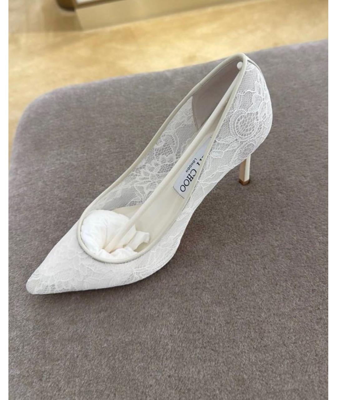 JIMMY CHOO Белые текстильные туфли, фото 5