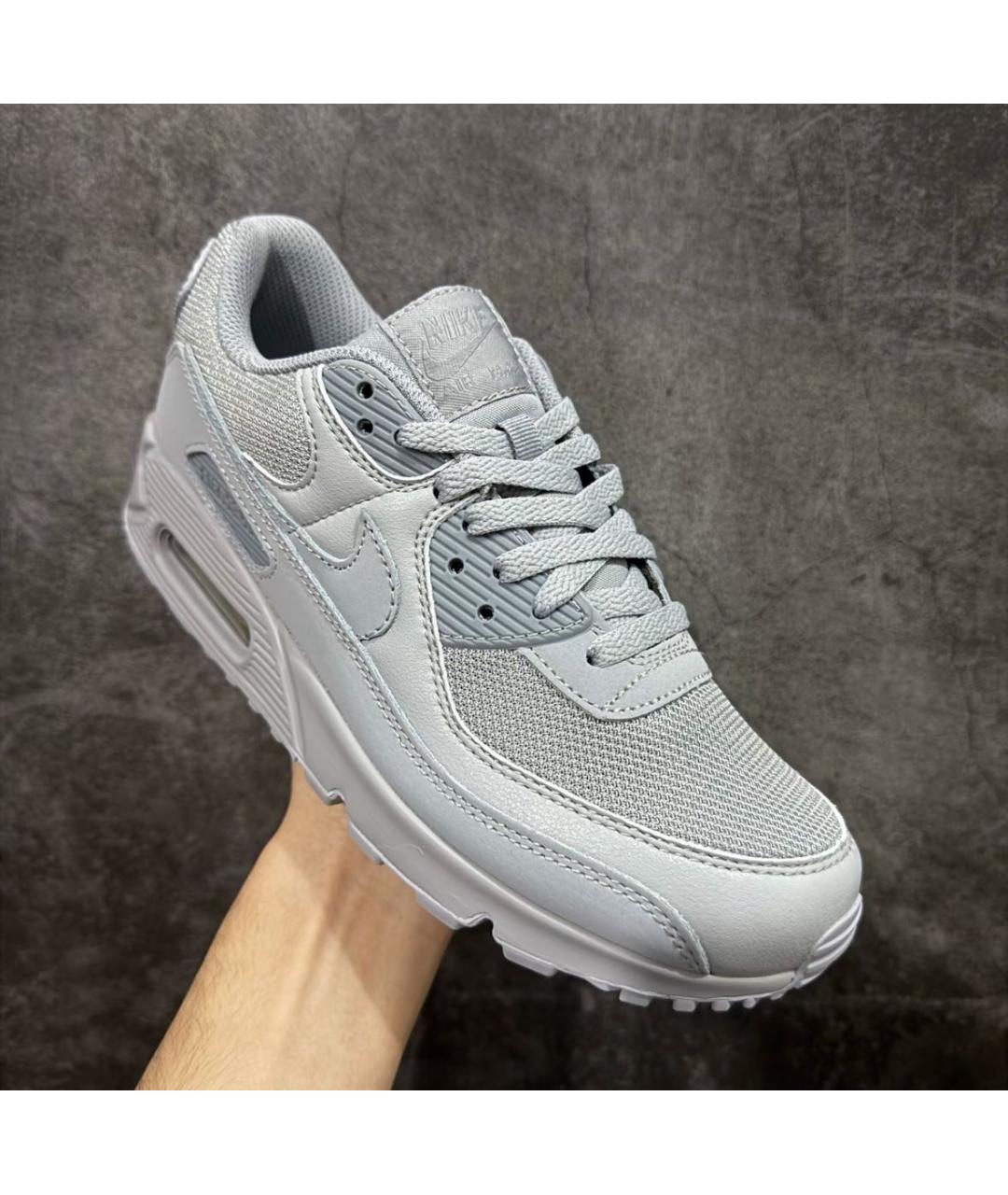 NIKE Серые кожаные низкие кроссовки / кеды, фото 6