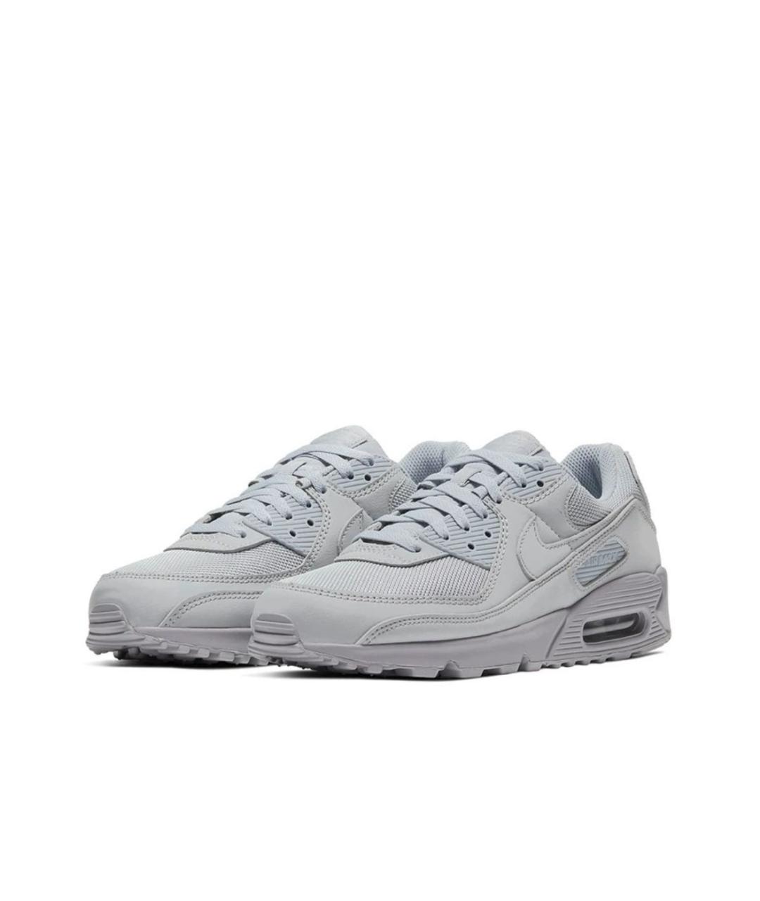 NIKE Серые кожаные низкие кроссовки / кеды, фото 2