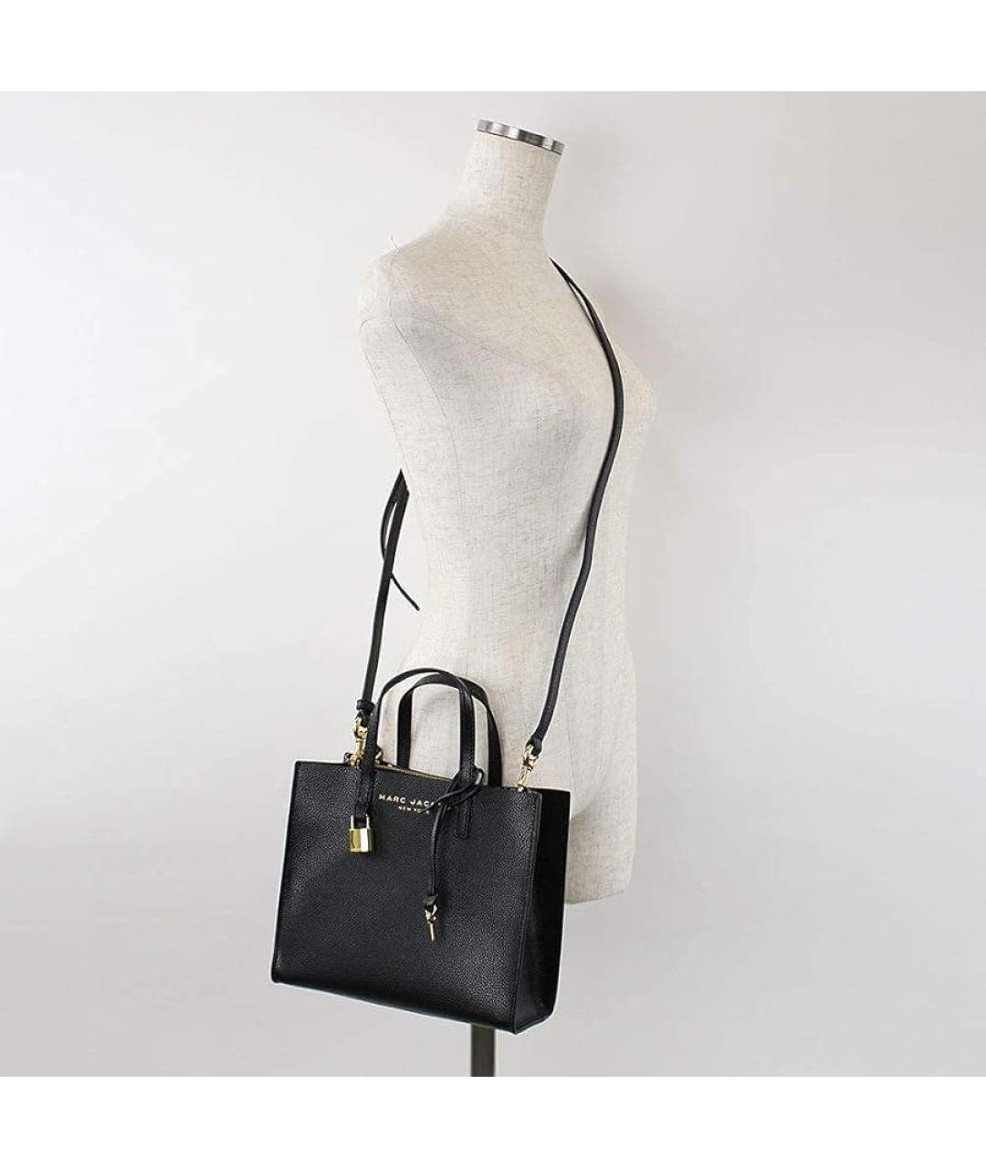 MARC JACOBS Черная кожаная сумка с короткими ручками, фото 5