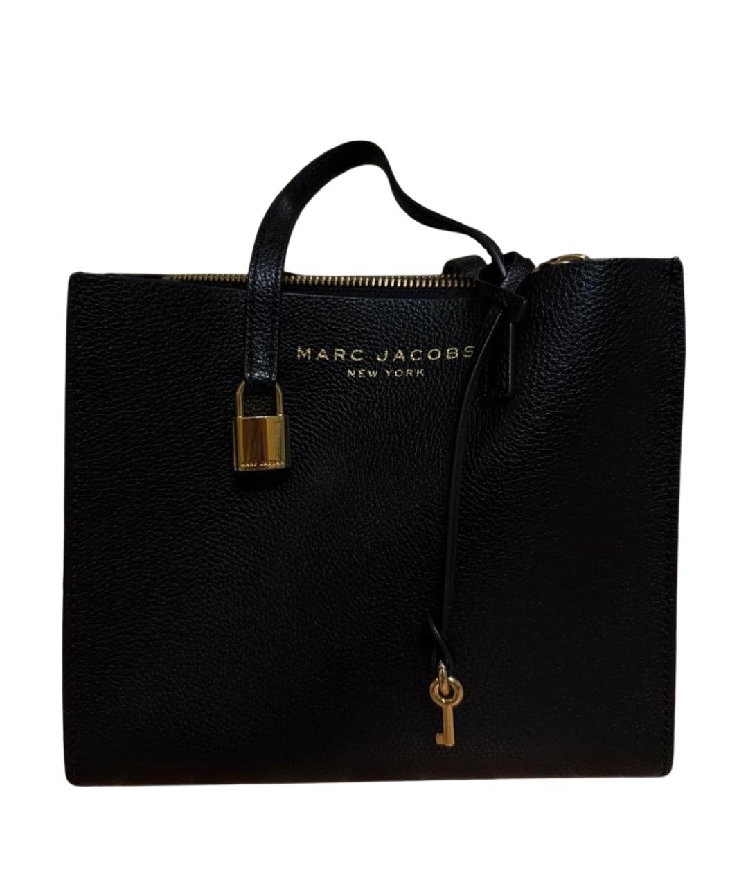 MARC JACOBS Черная кожаная сумка с короткими ручками, фото 1