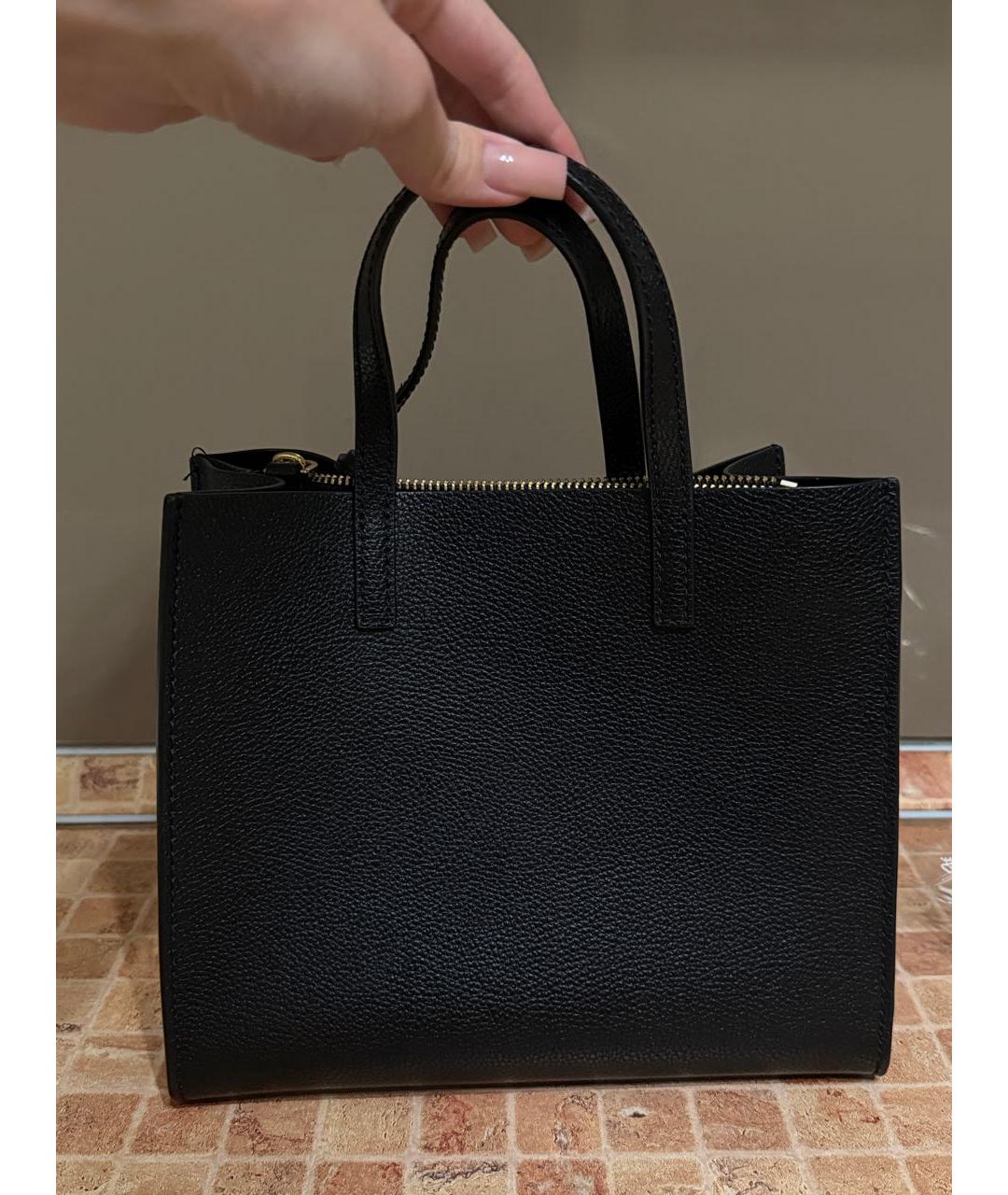 MARC JACOBS Черная кожаная сумка с короткими ручками, фото 3