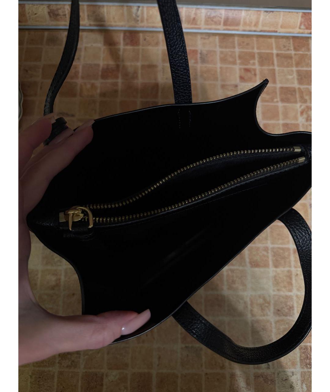 MARC JACOBS Черная кожаная сумка с короткими ручками, фото 4