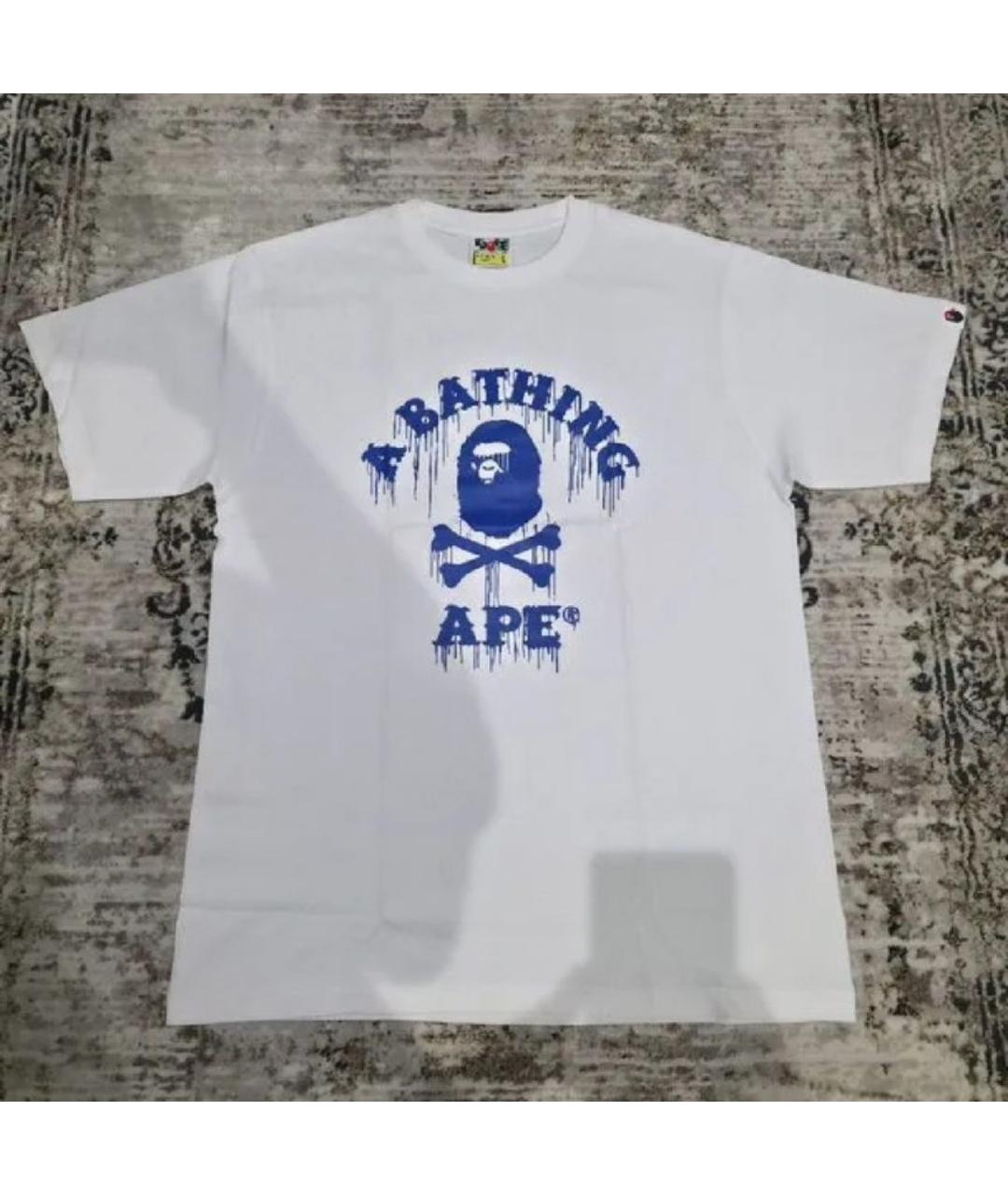 A BATHING APE Белая хлопковая футболка, фото 3