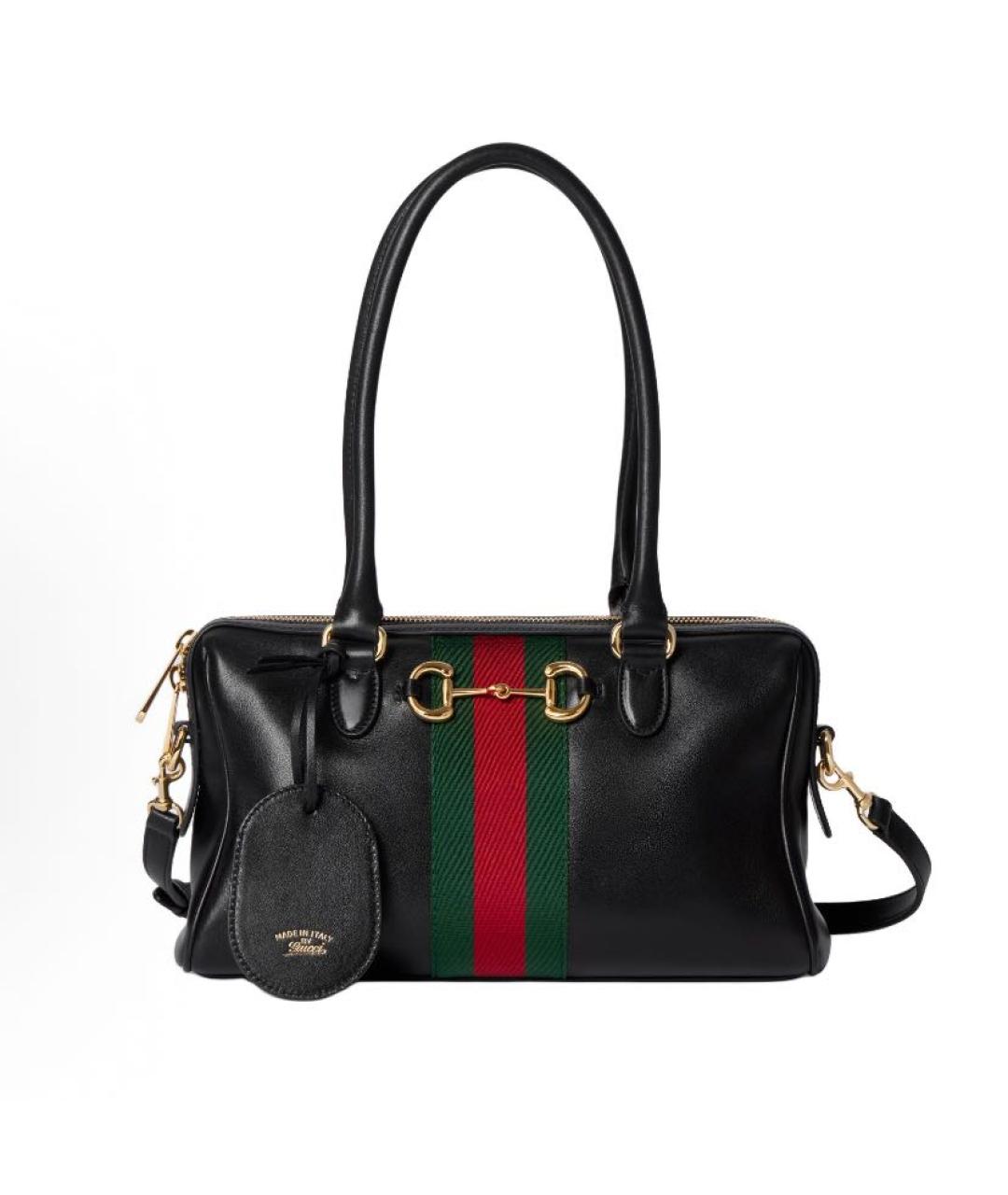 GUCCI Черная кожаная сумка с короткими ручками, фото 9