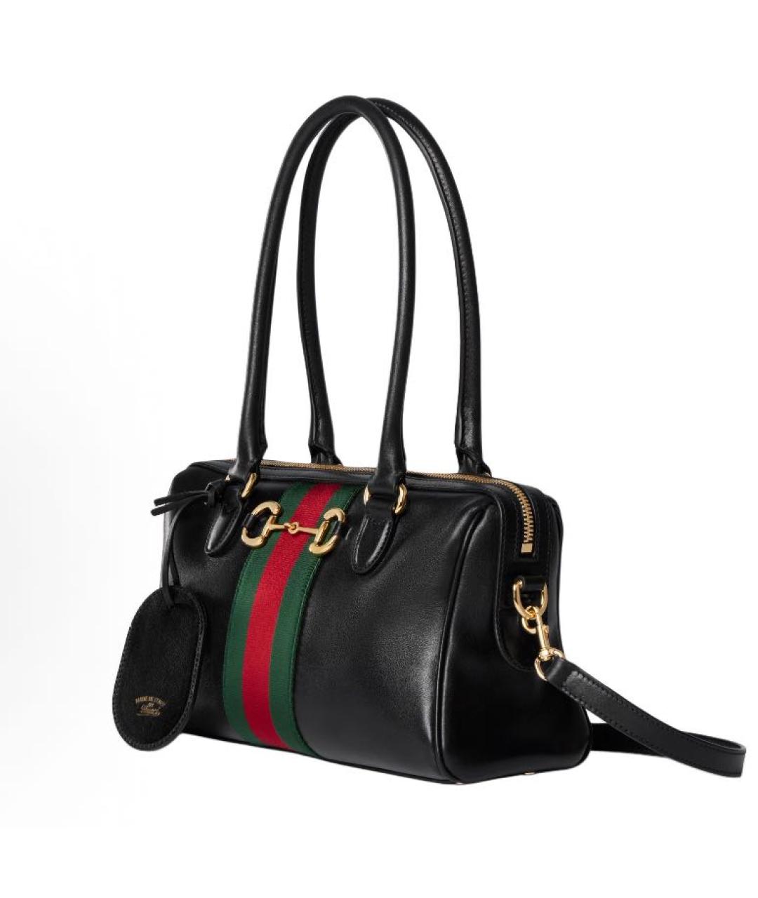 GUCCI Черная кожаная сумка с короткими ручками, фото 2