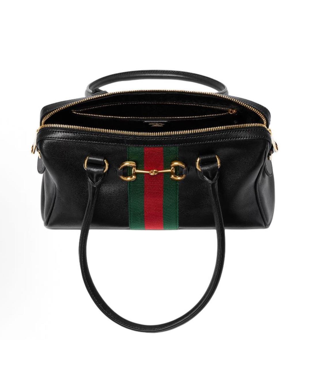 GUCCI Черная кожаная сумка с короткими ручками, фото 4