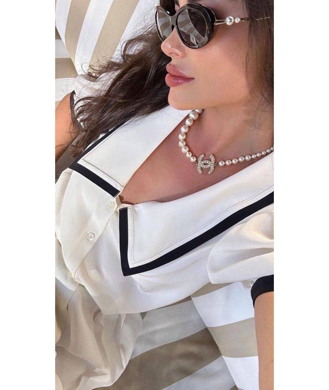 CHANEL Белое колье, фото 5