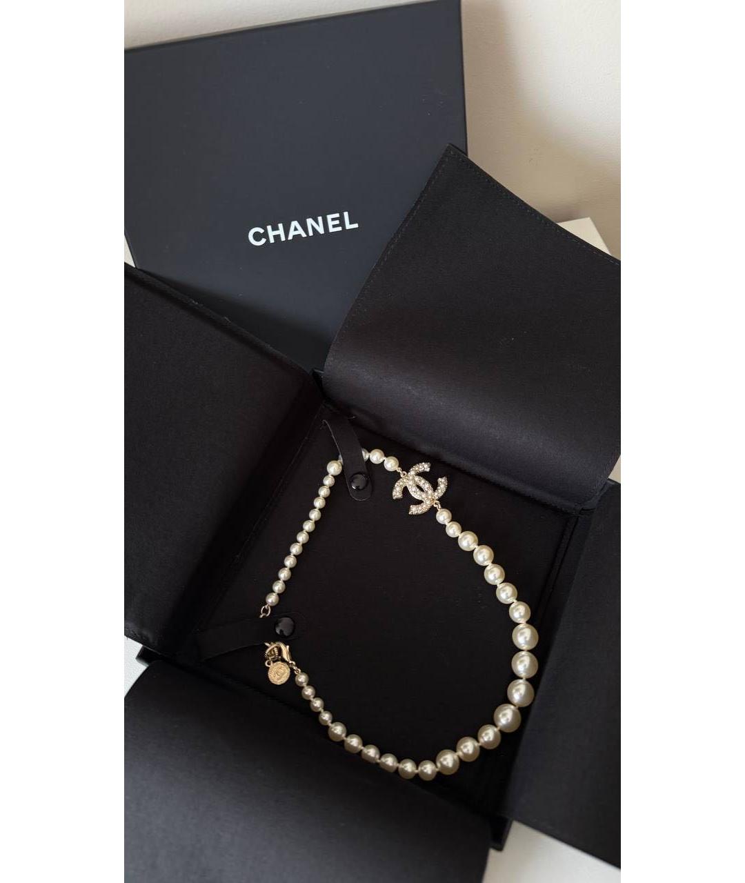 CHANEL Белое колье, фото 2