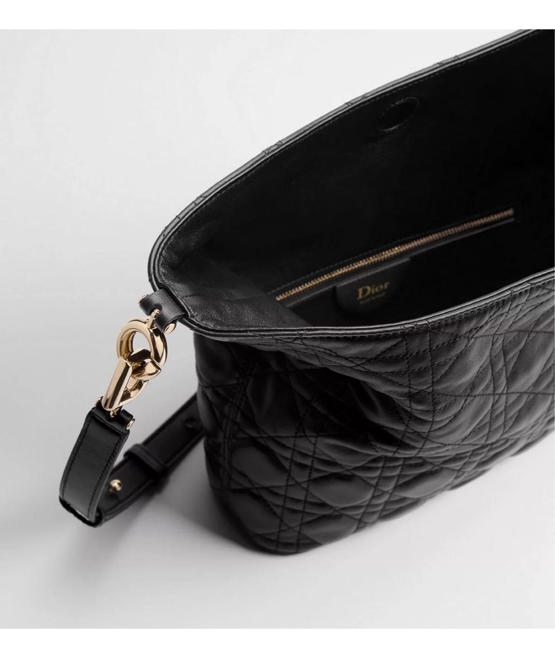 CHRISTIAN DIOR Черная кожаная сумка через плечо, фото 4