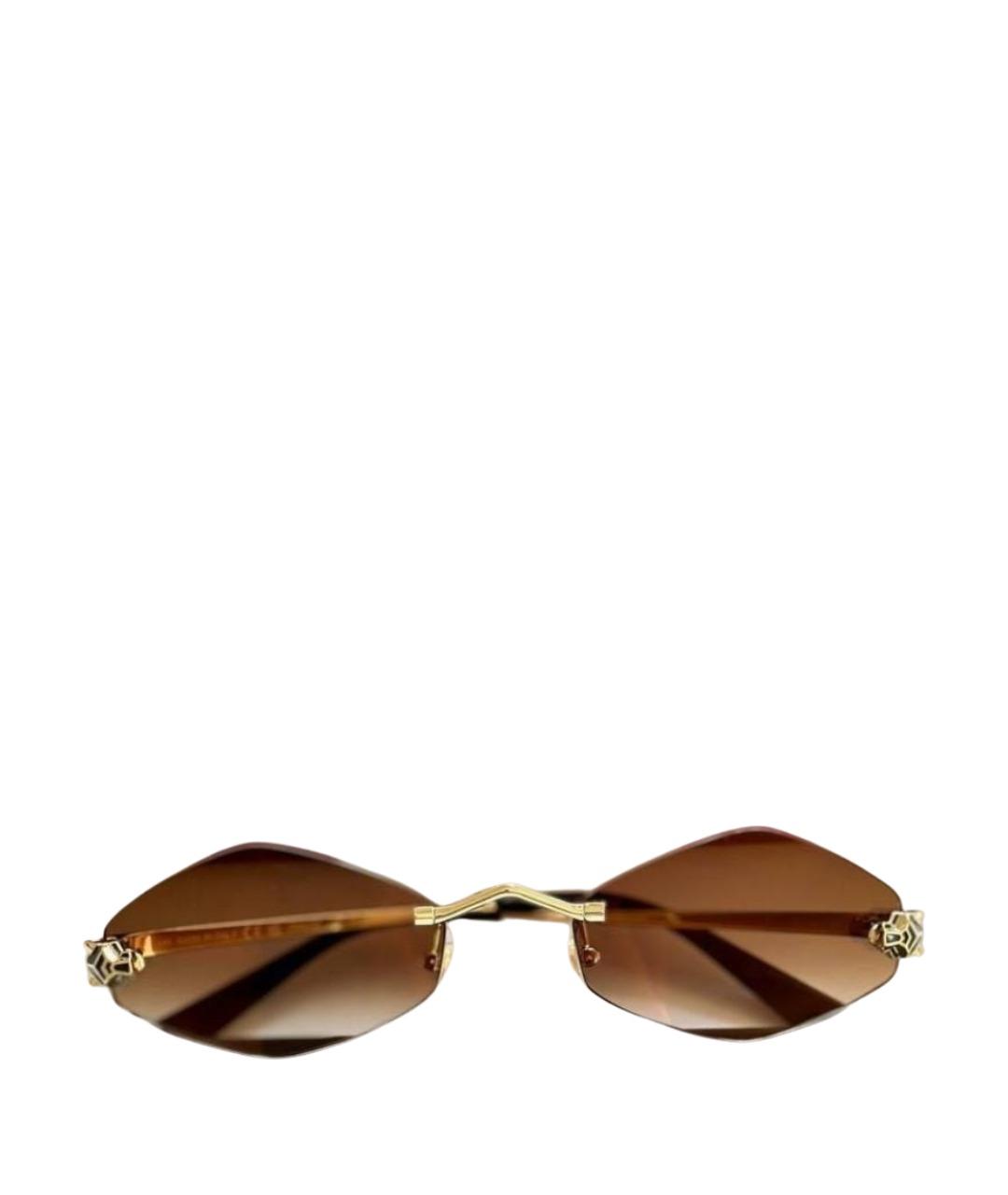 CARTIER Золотые металлические солнцезащитные очки, фото 1