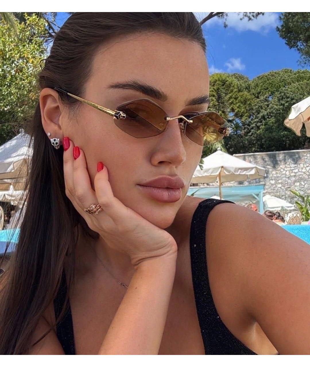CARTIER Золотые металлические солнцезащитные очки, фото 4