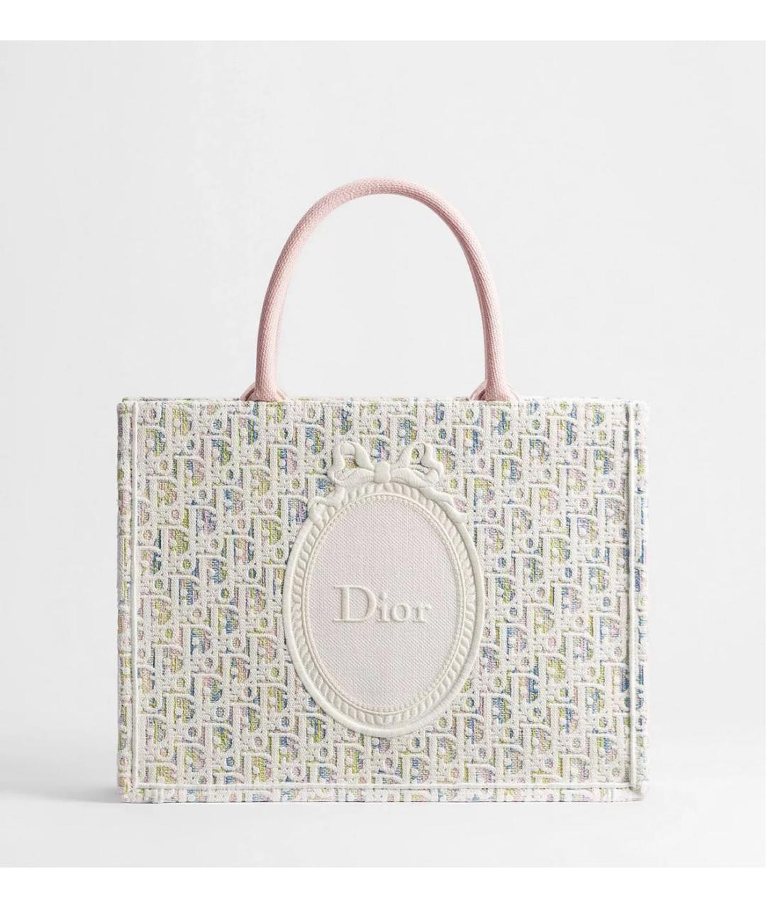 CHRISTIAN DIOR Белая сумка тоут из канвы, фото 6