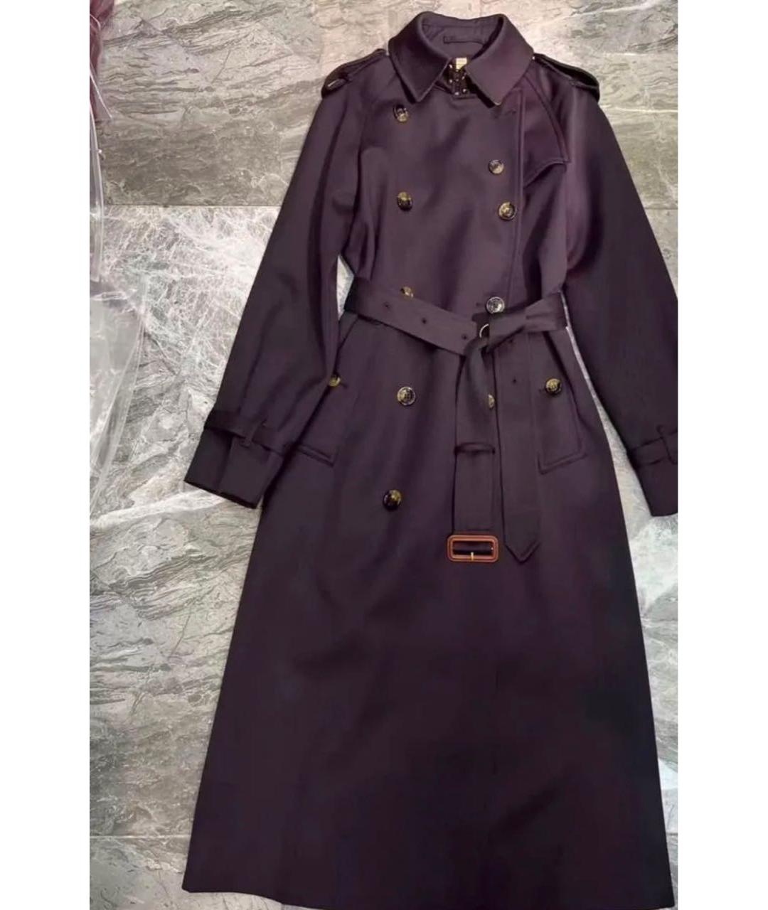 BURBERRY Фиолетовое хлопковое пальто, фото 9