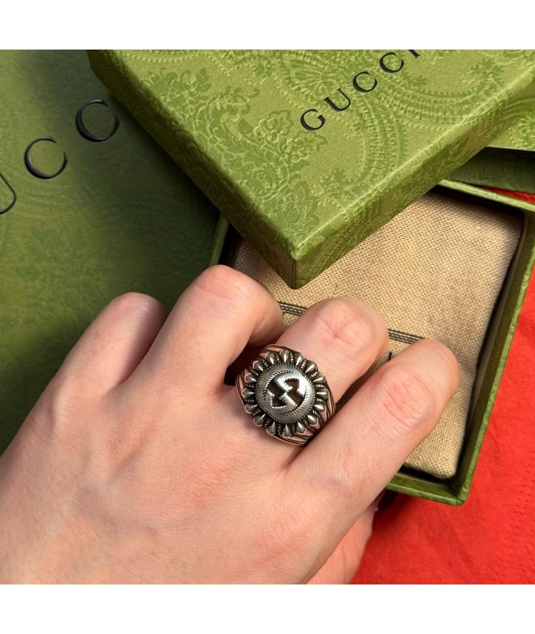 GUCCI Серебряное серебряное кольцо, фото 4
