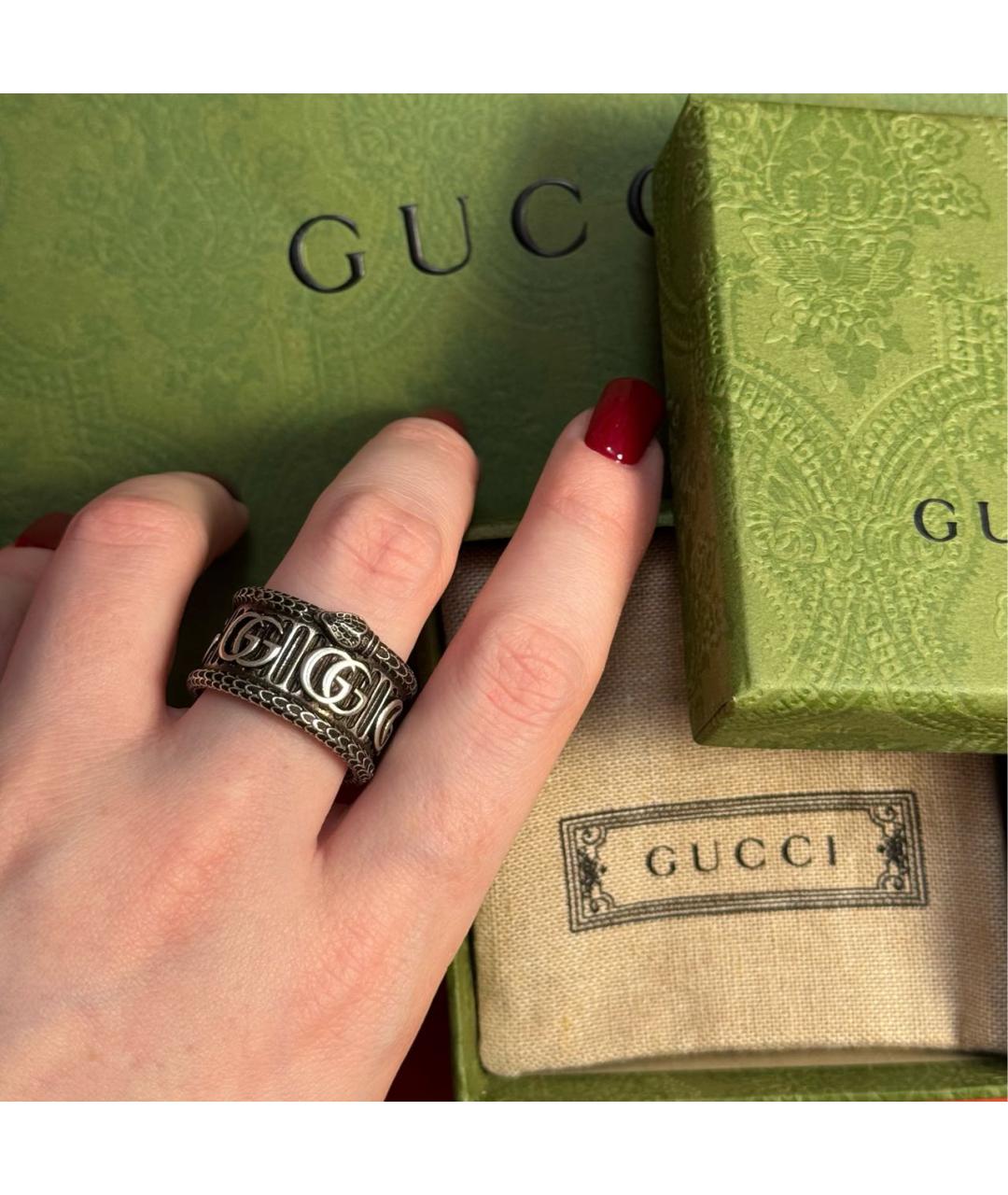 GUCCI Серебряное серебряное кольцо, фото 4