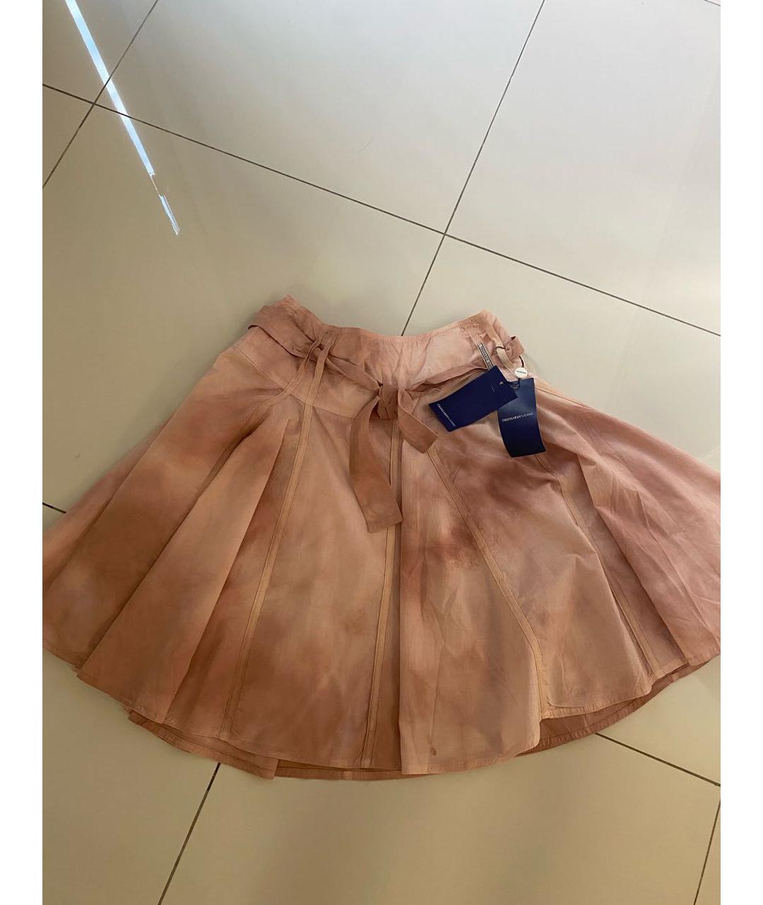 TRUSSARDI JEANS Розовая хлопковая юбка миди, фото 4