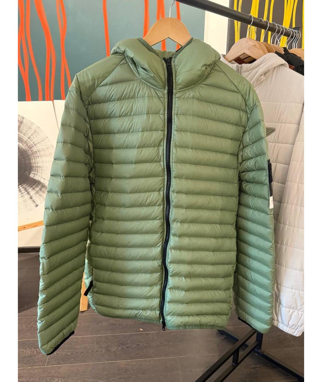 STONE ISLAND Зеленая полиамидовая куртка, фото 9