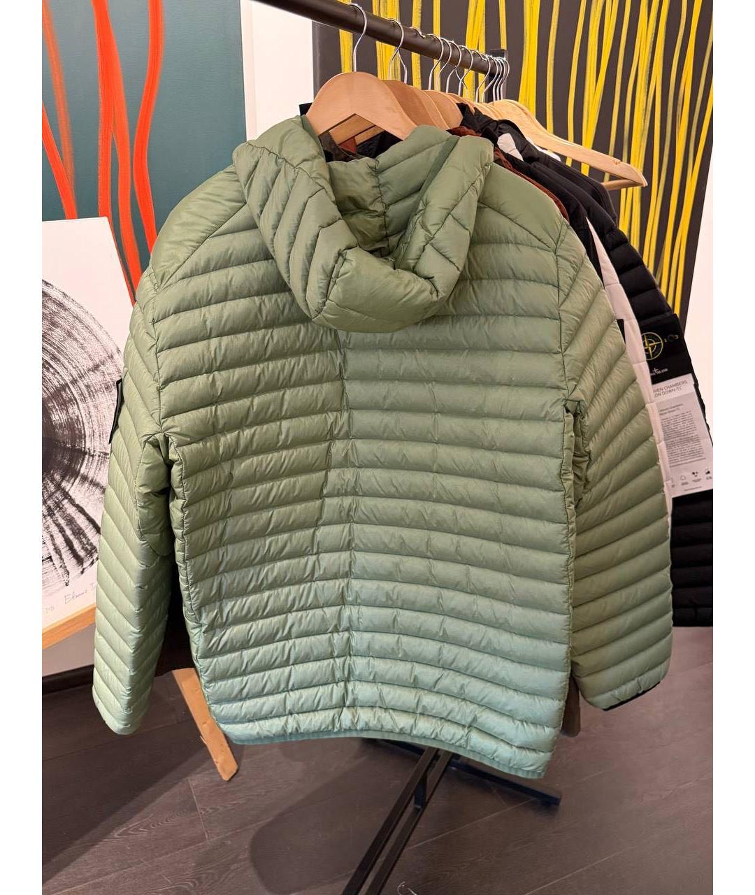 STONE ISLAND Зеленая полиамидовая куртка, фото 2